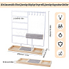 Removable Wood Jewelry Display Tray with Iron Jewelry Organizer Holder for Earrings Rings ODIS-WH0050-12B-2