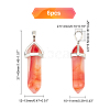 6Pcs   Glass Pointed Pendants G-PH0001-55-5