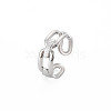 Non-Tarnish 304 Stainless Steel Hollow Open Cuff Ring for Women RJEW-S405-223P-3