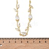 Brass Pave Cubic Zirconia Rose Flower Link Cable Chain Necklaces for Women NJEW-C121-05A-02G-5