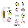 Round Paper Cat in Cup Cartoon Sticker Rolls X-PW-WG36611-01-2