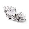 Eco-Friendly Brass Micro Pave Clear Cubic Zirconia Charms ZIRC-C027-07P-RS-3