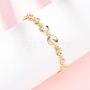 Brass Link Chain Bracelets for Women BJEW-D387-03G-3