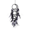 Three Circle Moon-shaped Woven Net/Web with Feather with Iron Home Crafts Wall Hanging Decoration PW-WG71485-01-1