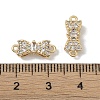 Brass Micro Pave Clear Cubic Zirconia Connector Charms KK-S367-21A-3