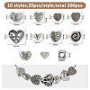 200Pcs 10 Styles Tibetan Style Alloy Beads FIND-FH0016-54-2