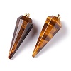 Natural Tiger Eye Pendants G-Z026-01B-2