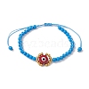 Handmade Lampwork Evil Eye & Glass Seed Beads Braided Bead Bracelets BJEW-MZ00090-04-1