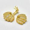 Brass Micro Pave Cubic Zirconia Fold Over Clasps KK-K180-06-3