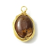 Natural Mookaite Copper Wire Wrapped Pendants PALLOY-JF02500-01-3