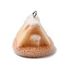 Christmas Flocky Opaque Resin Pendants LS-RESI-F062-04F-1