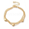 Flower Brass Multi-strand Bracelets BJEW-L696-026G-1