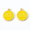 Golden Plated Alloy Enamel Charms X-ENAM-S118-09M-2