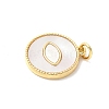 Brass Pave Natural White Shell Pendants KK-S522-11G-2