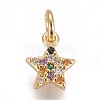 Brass Micro Pave Cubic Zirconia Charms X-ZIRC-E145-78G-1