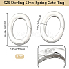 1Pc 925 Sterling Silver Spring Gate Rings STER-BBC0008-50A-3