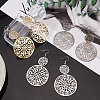 ANATTASOUL 3 Pairs 3 Colors Zinc Alloy Filigree Flower Dangle Earrings for Women EJEW-AN0002-63-7