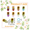 GOMAKERER 16Pcs 8 Colors Sunflower Planter Silicone Knitting Needle Stoppers DIY-GO0001-92-2