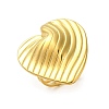 Ion Plating(IP) 304 Stainless Steel Heart Open Cuff Ring for Women RJEW-C083-02G-1