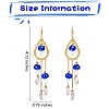 Natural Quartz Crystal Teardrop & Lampwork Mushroom Chandelier Earrings EJEW-SW00018-01-2