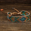 Bohemian Style Glass Bead Braided Bracelets ZD3902-2-1