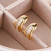 Rack Plating Star Brass Micro Pave Clear Cubic Zirconia Cuff Earrings EJEW-H147-17G-2