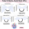 12Pcs 4 Styles Bowknot Cotton Elastic Hair Ties OHAR-SP0001-09-2