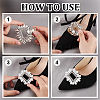   4Pcs 2 Styles Flower & Rectangle Detachable Alloy Rhinestone Shoe Buckle Clips AJEW-PH0011-58P-4