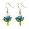 Flower Handmade Glass Seed Beads & Acrylic Beads Dangle Earrings EJEW-MZ00359-03-2