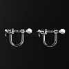 Resin Clip-on Earring Converter with Loops & ABS Plastic Imitation Pearl Beaded STAS-T064-01P-2