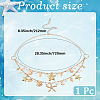 1Pc Starfish Shell Alloy & Resin & Natural Shell Double Layer Tassel Summer Beach Waist Chains for Sexy Bikini AJEW-CY0001-94-2