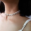 Bohemian Ethnic Style Natural Shell & Glass Seed Beaded Double Layer Choker Necklaces FS-WG063D6-01-2