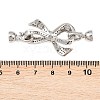 Brass Micro Pave Clear Cubic Zirconia Fold Over Clasps KK-U059-61P-3