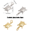 CHGCRAFT 8Pcs 2 Colors Rack Plating Brass Pendants ZIRC-CA0001-22-2