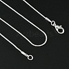 Brass Round Snake Chain Necklace with Lobster Claw Clasps MAK-YW0001-14A-4