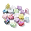 UV Plating Rainbow Iridescent Acrylic Beads OACR-F008-04-1