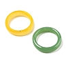 Glass Imitation Agate Finger Rings for Women RJEW-A055-01-2