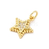 Brass Micro Pave Cubic Zirconia Charms KK-S510-11G-2