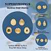 SUPERFINDINGS 24Pcs 12 Style Textured 201 Stainless Steel Pendants STAS-FH0001-98-3