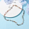 Natural Rutilated Quartz Chip Beaded Necklace NJEW-JN04615-10-2