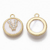 Brass Micro Pave Cubic Zirconia Pendants KK-T062-04V-NF-2