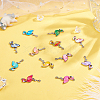   48Pcs 12 Colors Alloy Enamel Connector Charms ENAM-PH0002-23-3