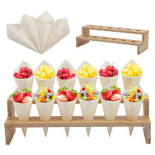 Globleland Bamboo 12-Hole Ice Cream Display Stands AJEW-GL0001-82