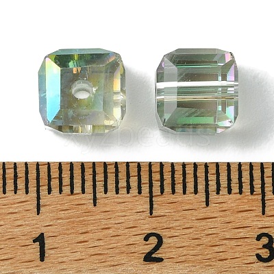 100Pcs Transparent Electroplate Glass Beads GLAA-K064-08A-HR01-1