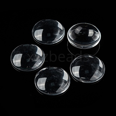 Transparent Glass Cabochons GGLA-R026-25mm-1