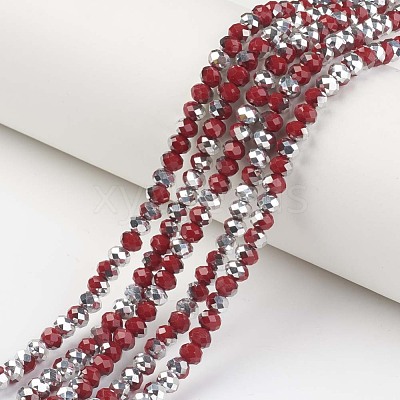 Electroplate Opaque Glass Beads Strands EGLA-A034-P6mm-M06-1