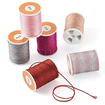 6Rolls 6 Colors Polyester Metallic Thread OCOR-TA0002-82A-1
