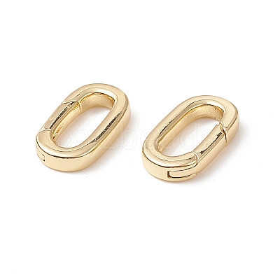 Brass Push Gate Snap Keychain Clasps KK-L006-039G-1