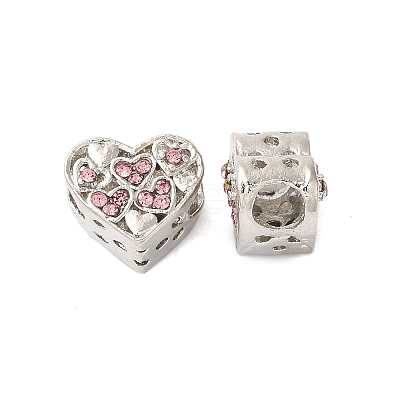 Rack Plating Alloy Rhinestone European Beads PALLOY-S189-46P-1