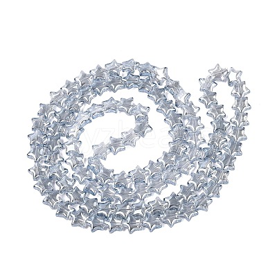 Electroplate Transparent Glass Beads Strands EGLA-N056-04A-A05-1